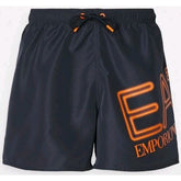 EA7, Navy SwimShort With Orange Brand Logo