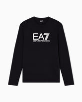 Emporio Armani, Visibility Long-Sleeved Black T-shirt in Cotton Stretch Jersey