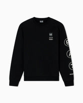 Emporio Armani, Logo Series Crew-Neck Black Sweatshirt In French Terry Cotton