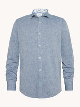 A Fish Named Fred, Cobalt Linen Shirt