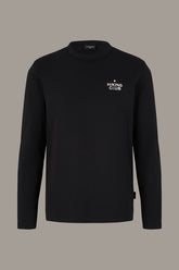 Strellson, Bronko Long-Sleeved Organic Cotton Top in Black