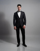 4Hands, Black Pique Shawl Collar Tuxedo