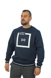 Gilbert Teckel,Navy Sweatshirt With A White Design