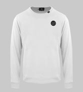 Plein Sport, Logo Patch White Sweatshirt