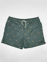 Gilbert Teckel, Micro Dachshund Print Swim Shorts – Olive Green
