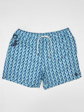 Gilbert Teckel, Micro Turtle Print Swim Shorts – Light Blue
