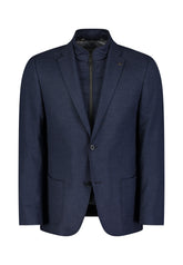 Roy Robson, Zip-Front Layered Navy Blazer