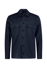 Roy Robson, Navy Wool-Blend Overshirt