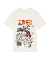 True Religion, T-Shirt With Yellowstone Skull And Sashiko