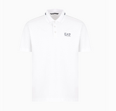 Emporio Armani, Stretch Cotton Piqué White Polo Shirt