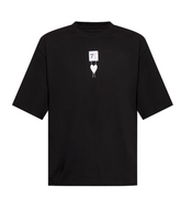 Emporio Armani, Black Relaxed Fit T-Shirt With A Special Funky Logo