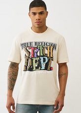 True Religion, Destroy and Rebuild Puff Print Ecru Tee