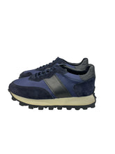 Pedro, Navy-Black Sneakers In Suede And Fabric