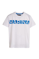 Marina Militare, Pure Cotton White T-Shirt With Frontal Print