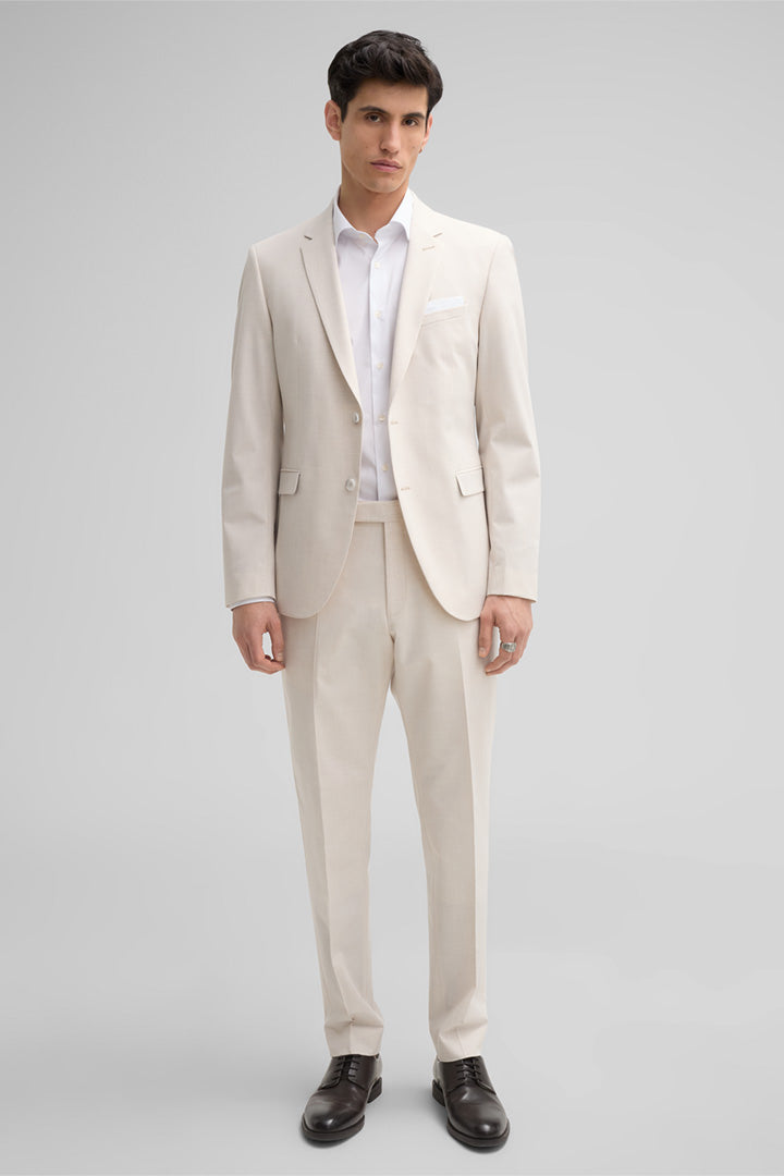 Strellson, Flex Cross Madden Modular Suit Trousers in Light Beige