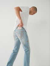 Load image into Gallery viewer, True Religion, Ricky Super T Stitch Light Straight Jeans With Orange Logo
