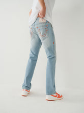 Load image into Gallery viewer, True Religion, Ricky Super T Stitch Light Straight Jeans With Orange Logo

