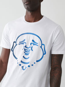 True Religion, Ombre Buddha Graphic White T-Shirt
