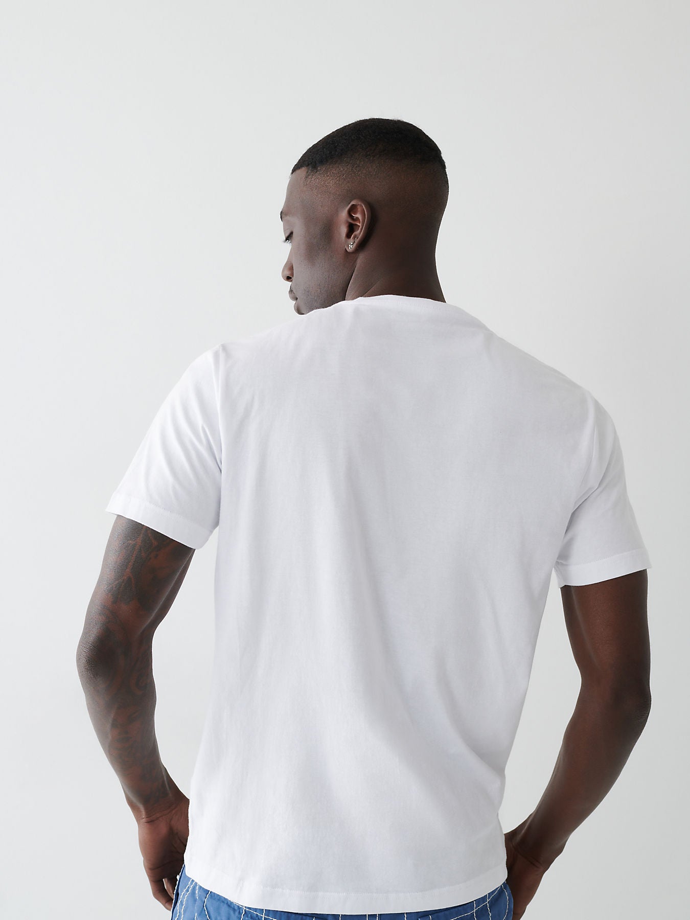 True Religion, Ombre Buddha Graphic White T-Shirt