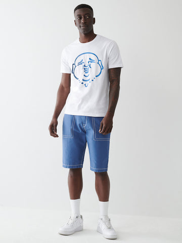 True Religion, Ombre Buddha Graphic White T-Shirt