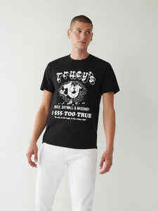 True Religion, Cool Truey Logo Graphic Aross The Front.