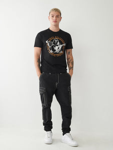 True Religion, Classic Buddha Brand Logo Black T-Shirt