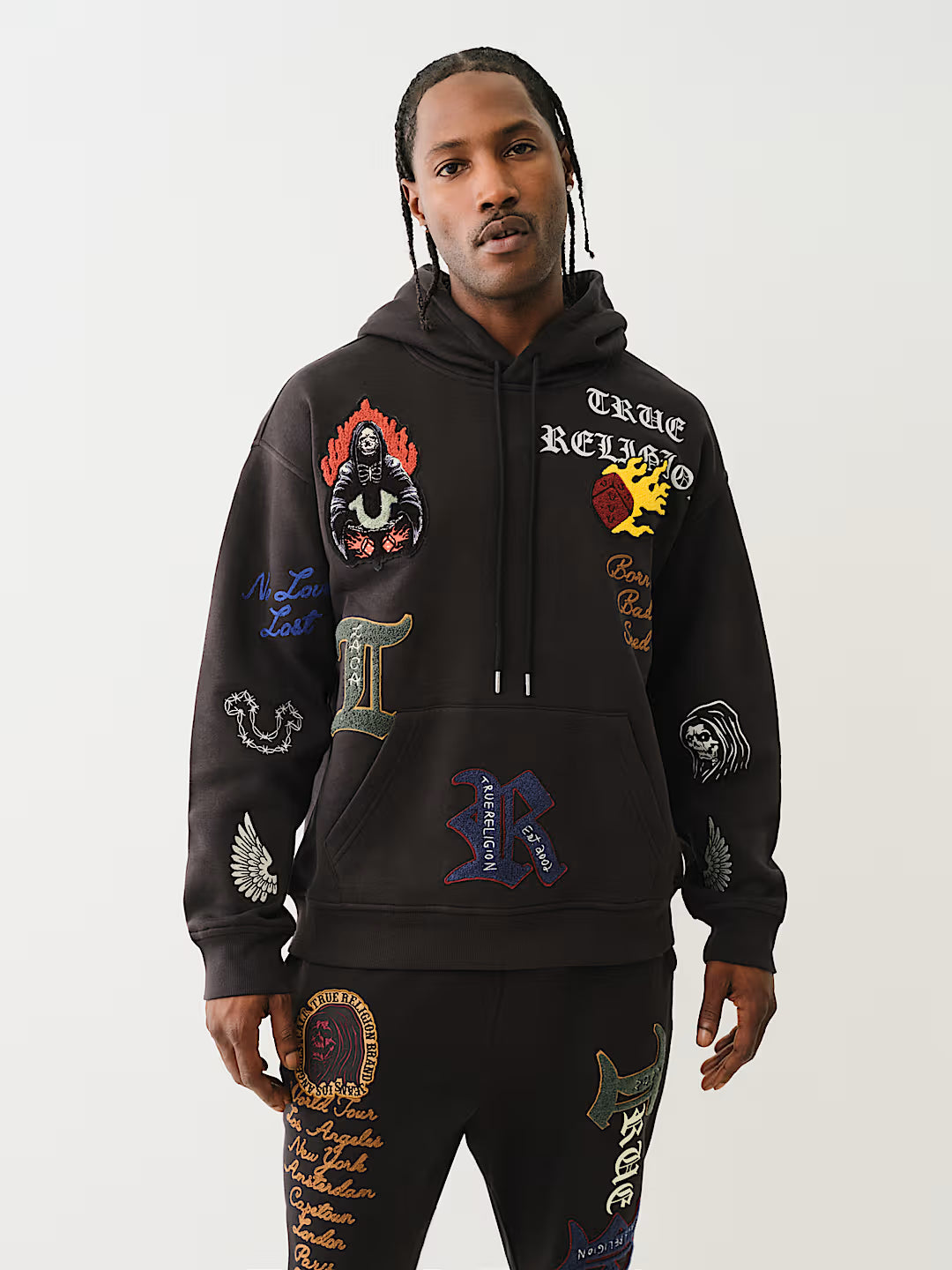 True Religion, Logo Patch Embroidery Hoodie