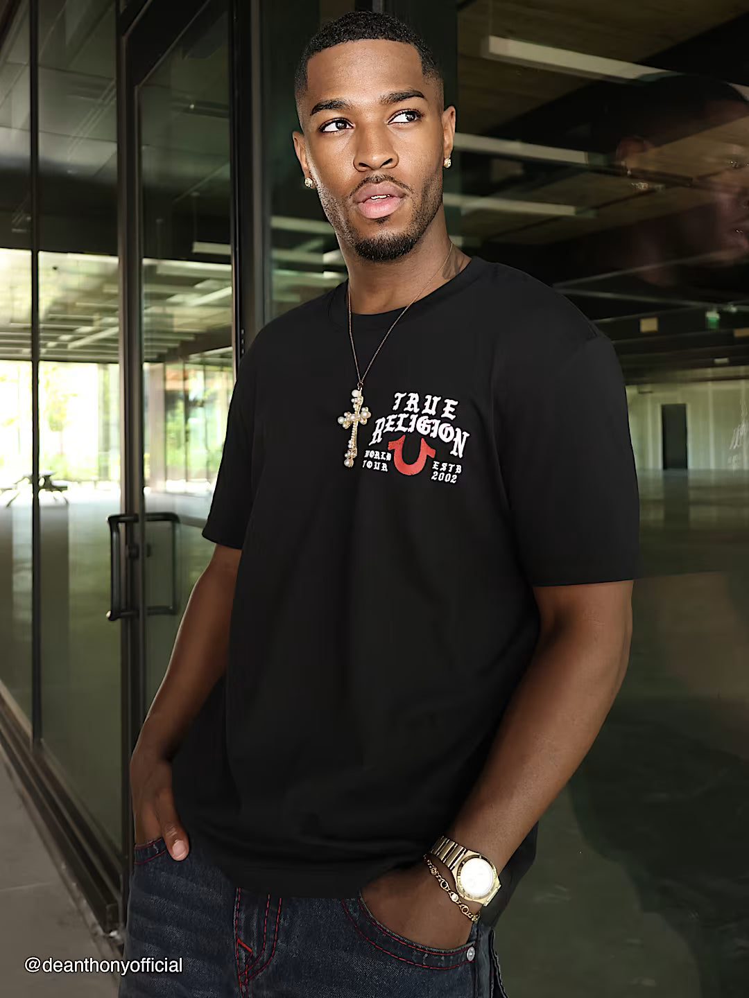 True Religion, Script Logo Black Tee