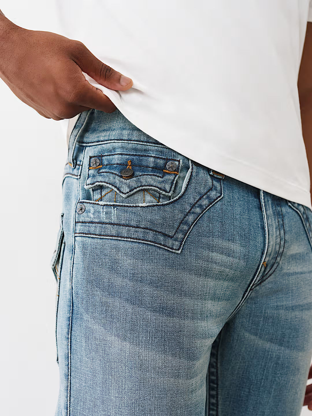 True Religion, Ricky  Straight Western Yoke Medium Wash Jeans