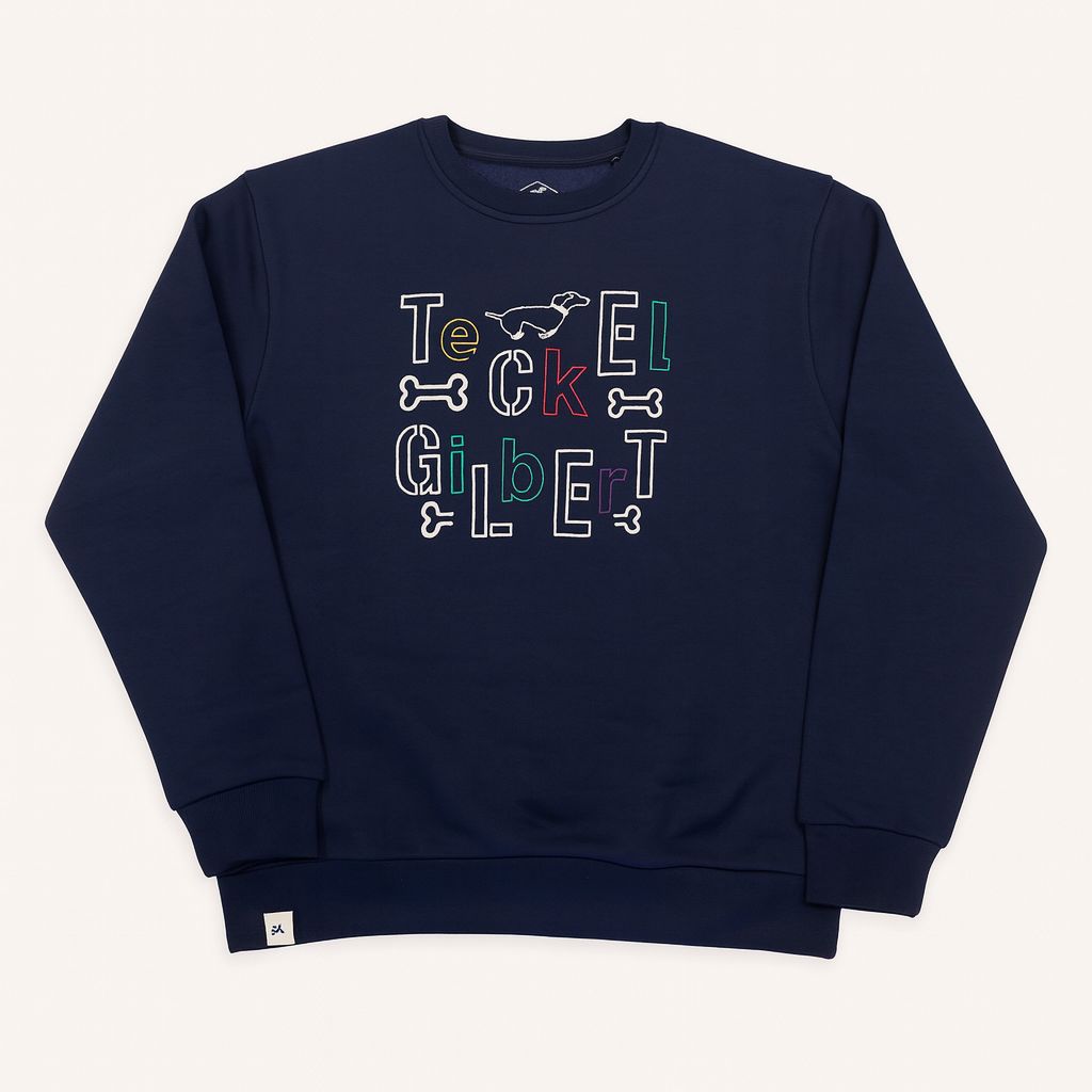 Gilbert Teckel,Navy Sweatshirt With Colorful Emblem