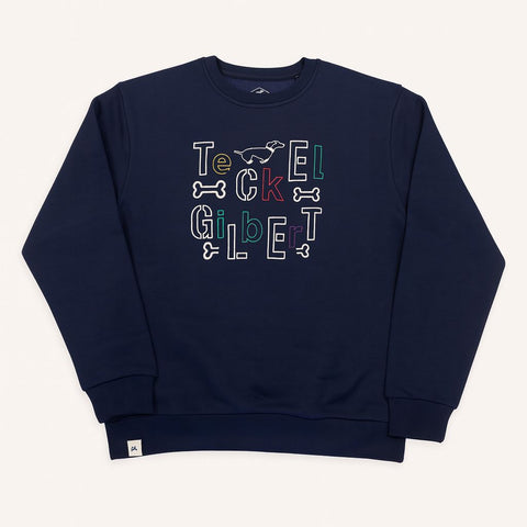 Gilbert Teckel,Navy Sweatshirt With Colorful Emblem