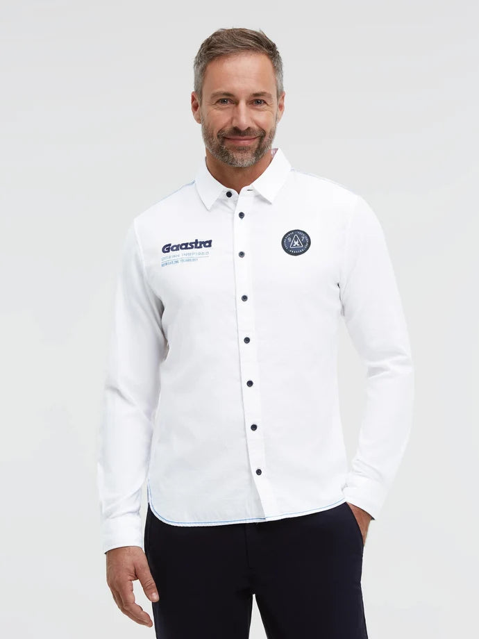 Gaastra, Structured long-sleeve shirt with embroidered logo Regular Fit