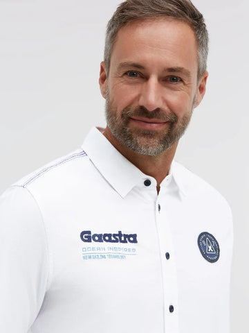 Gaastra, Structured long-sleeve shirt with embroidered logo Regular Fit
