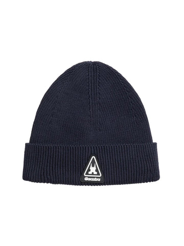 Gaastra, Navy  Ribbed Knit Beanie with Rubber Patch