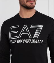 Load image into Gallery viewer, EA7, Black Long-sleeved T-Shirt With White Emblem
