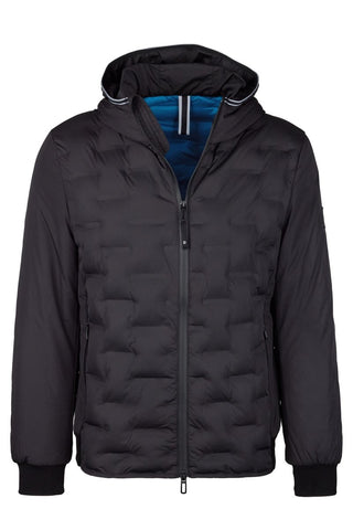 Digel, Black Quilted Hooded Jacket
