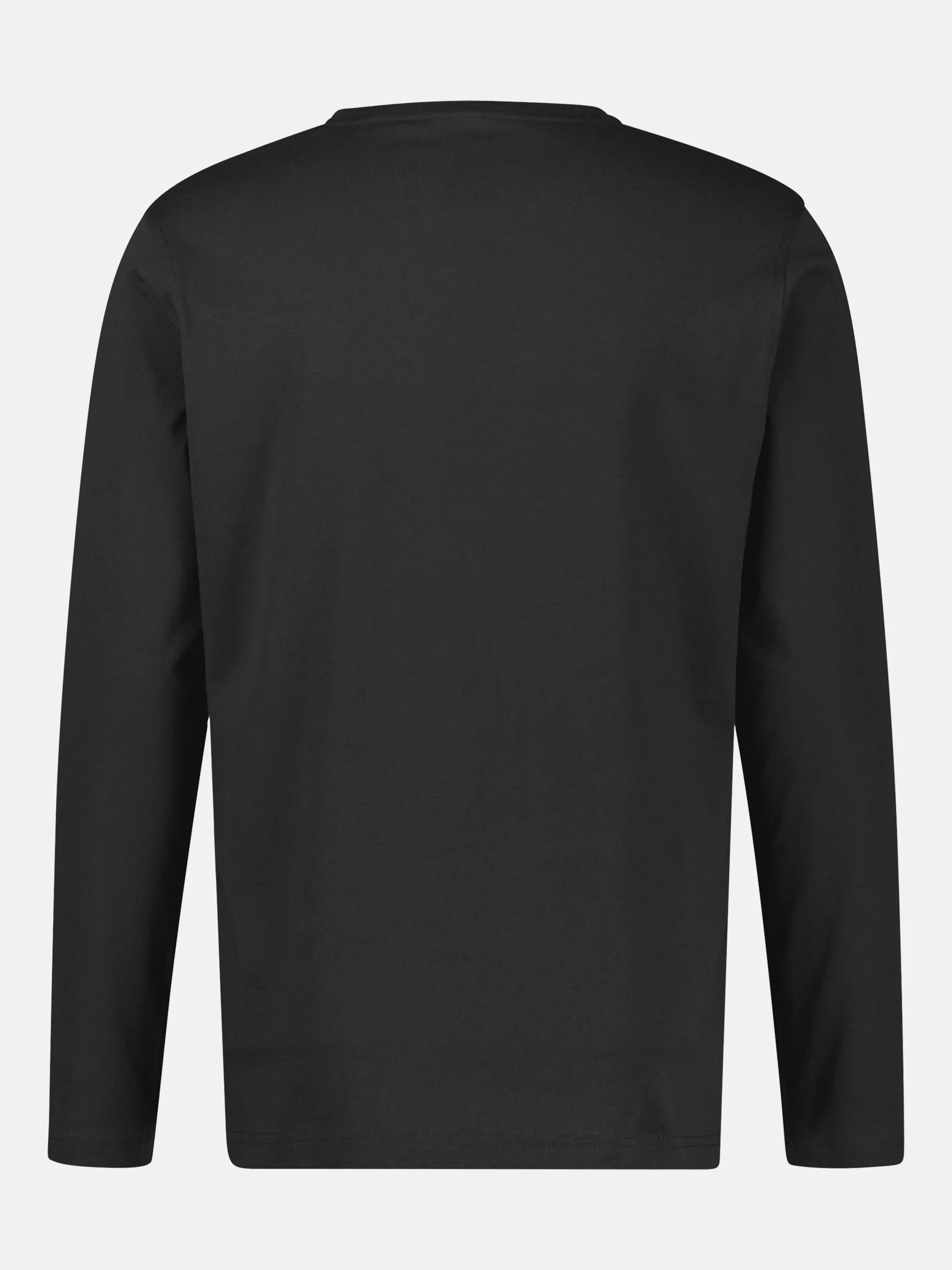 Lerros, Lightweight Cotton Black Shirt with Crew Neck