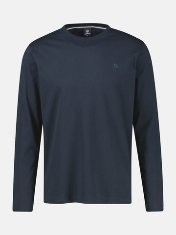 Lerros, Lightweight Cotton Navy Shirt with Crew Neck