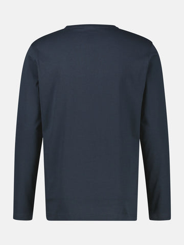 Lerros, Lightweight Cotton Navy Shirt with Crew Neck