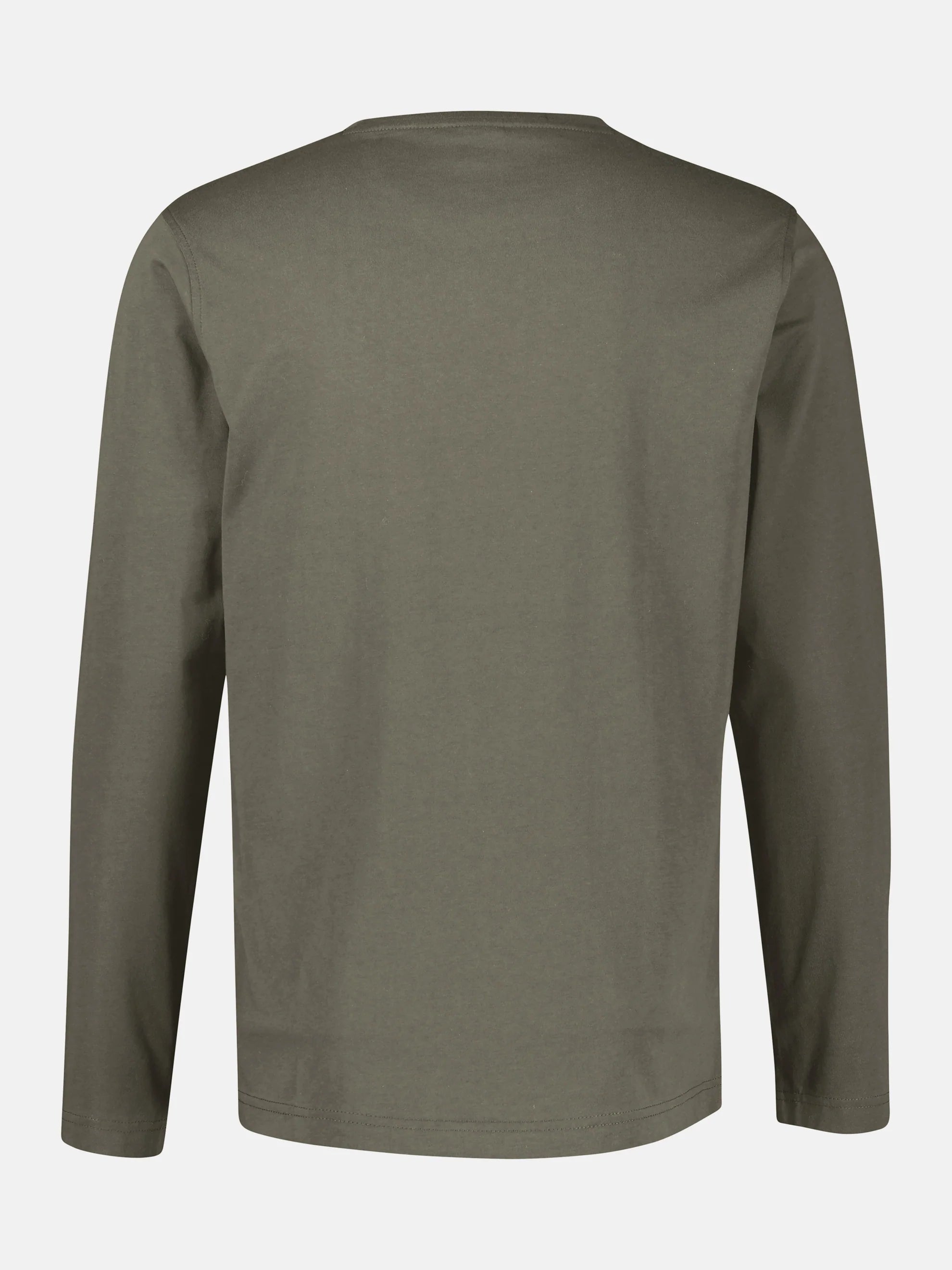 Lerros, Lightweight Cotton Olive Shirt with Crew Neck