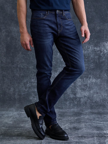 Lerros, Baxter 5-Pocket Denim In A Used Look, Relaxed Fit, Blue
