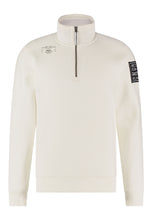 Load image into Gallery viewer, Gaastra, Half Zip White Sweater With Intarsia Badge On Shoulder
