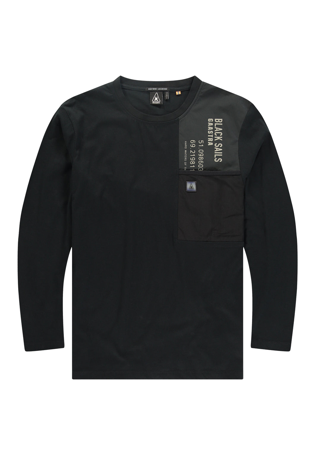 Gaastra, Black Sweatshirt With Woven Details