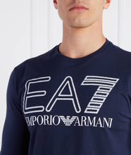 Load image into Gallery viewer, EA7, Navy Long-sleeved T-Shirt With White Emblem
