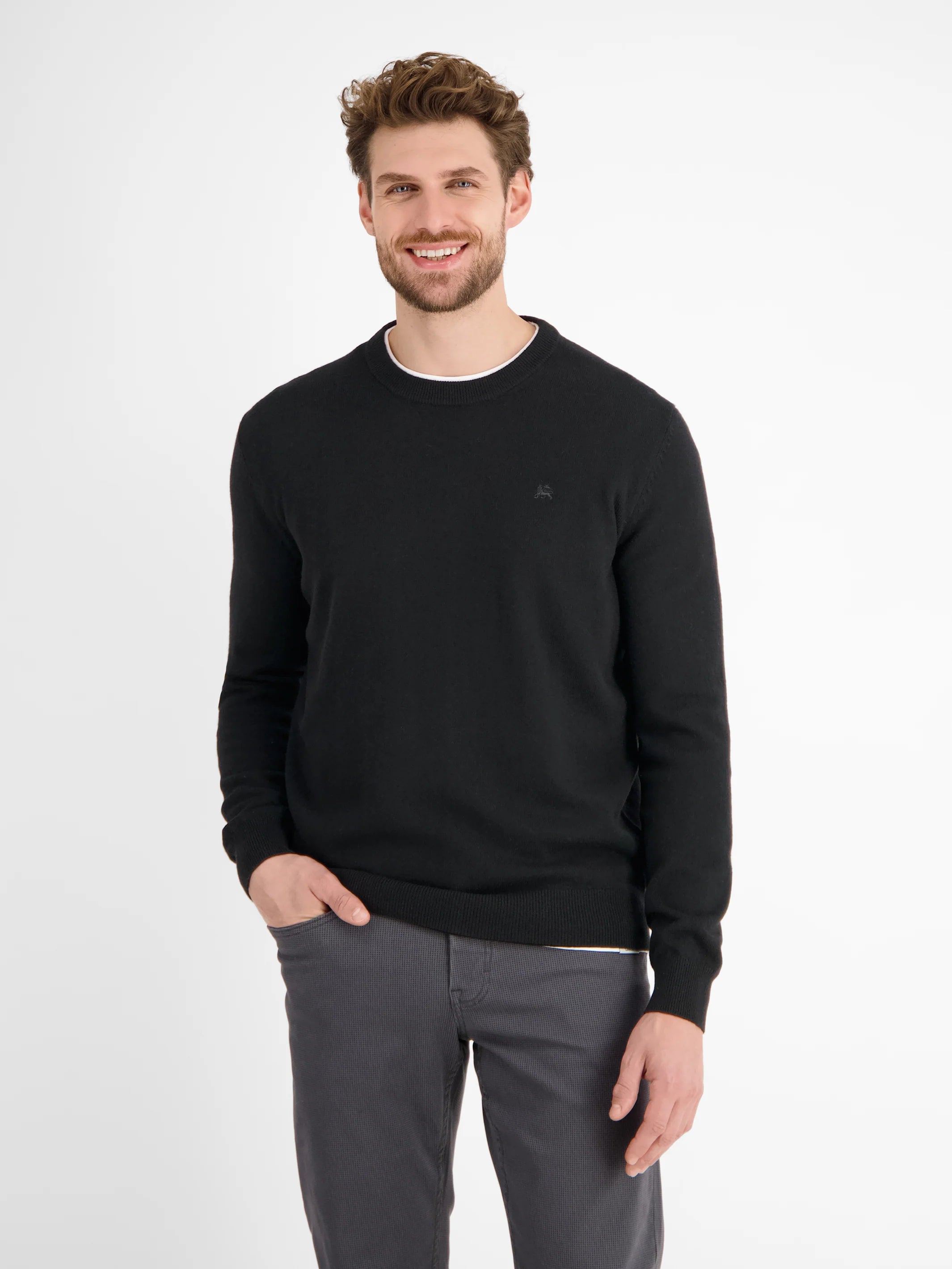 Lerros, Black Soft Virgin Wool & Cashmere Sweater
