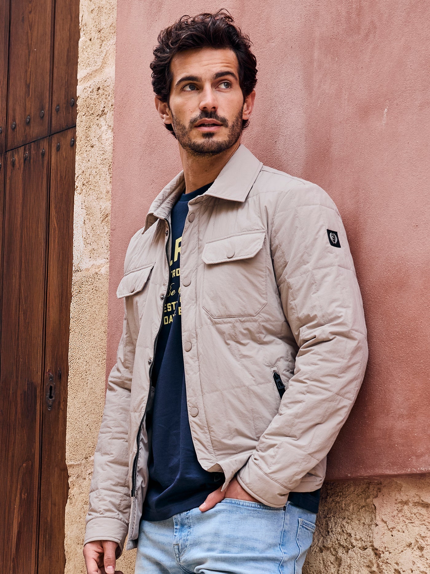 Lerros, Over Shirt Beige Jacket Lightly Lined
