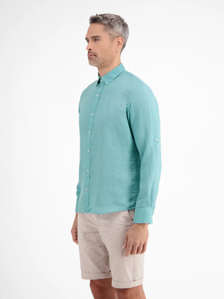 Lerros, Coastal Blue Shirt In Linen-Cotton Blend