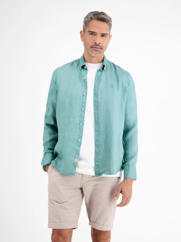 Lerros, Coastal Blue Shirt In Linen-Cotton Blend