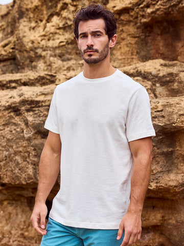Lerros, White Jersey T-shirt, Loosely Woven