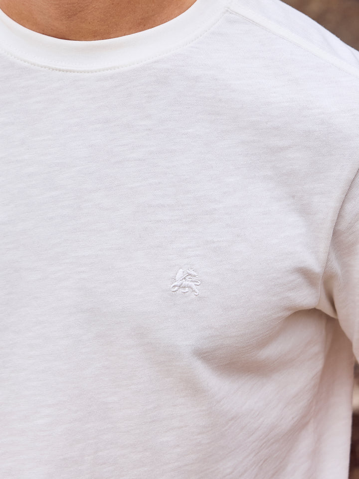 Lerros, White Jersey T-shirt, Loosely Woven
